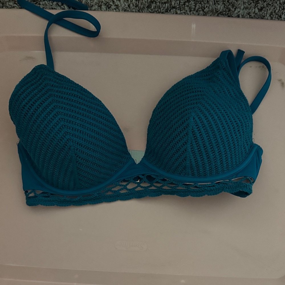 Shade & Shore Teal and Pink Bikini Top